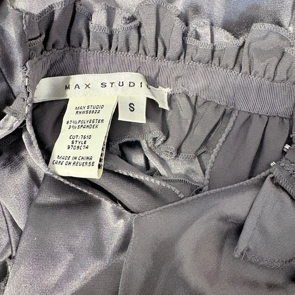Max Studio Gray Ruffle Halter Top - Picture 3 of 3